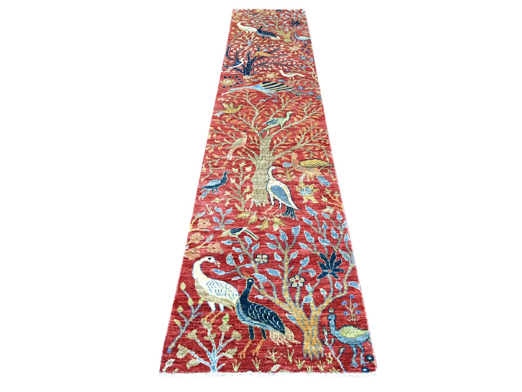 Peshawar Oushak hand-knotted wool runner in Red, 2'6" x 11'11" — SKU O022565