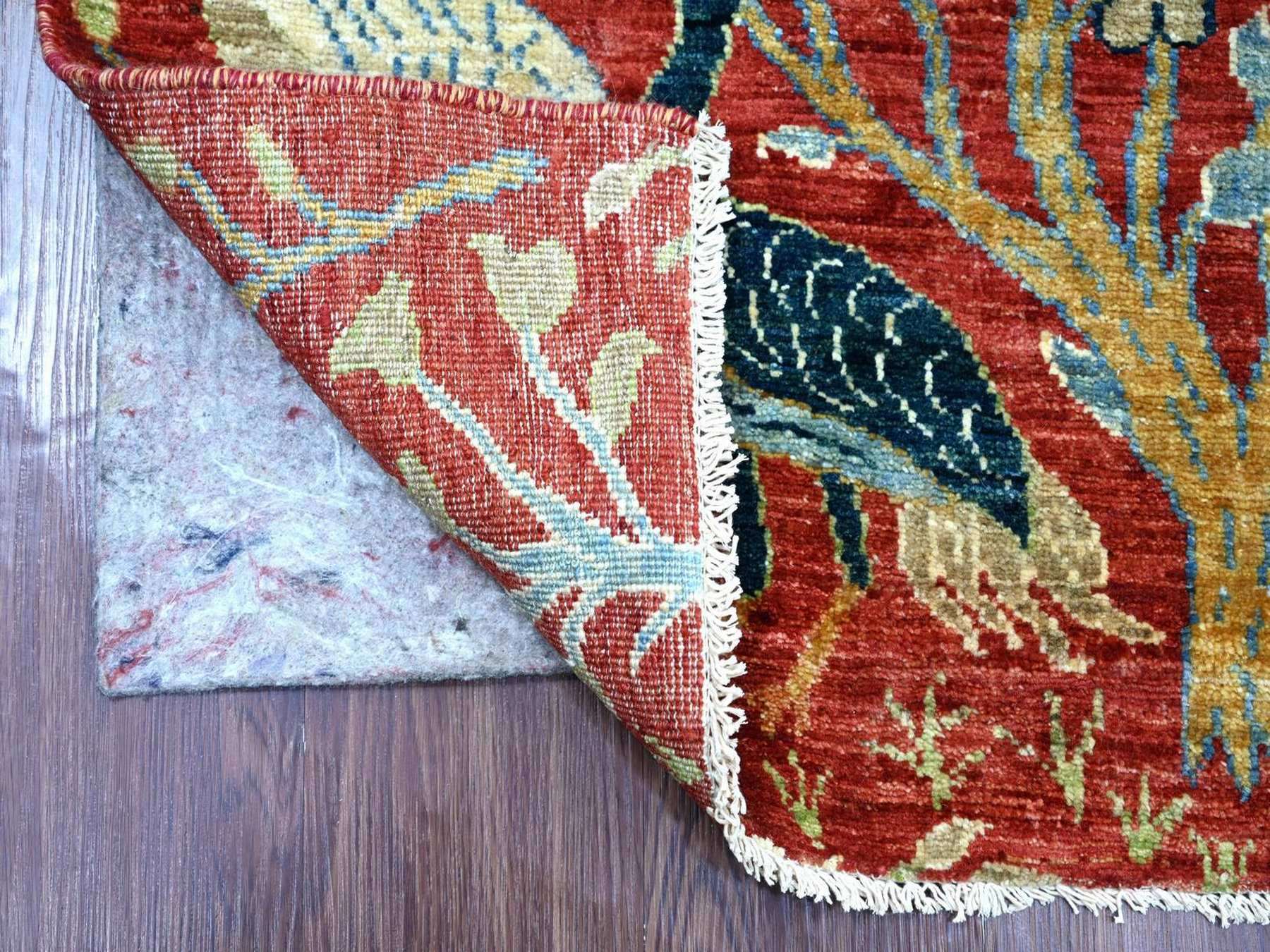 Peshawar Oushak hand-knotted wool runner in Red, 2'6" x 11'11" — SKU O022565 (view 2)