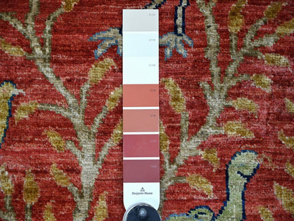 Peshawar Oushak hand-knotted wool runner in Red, 2'6" x 11'11" — SKU O022565 (view 3)