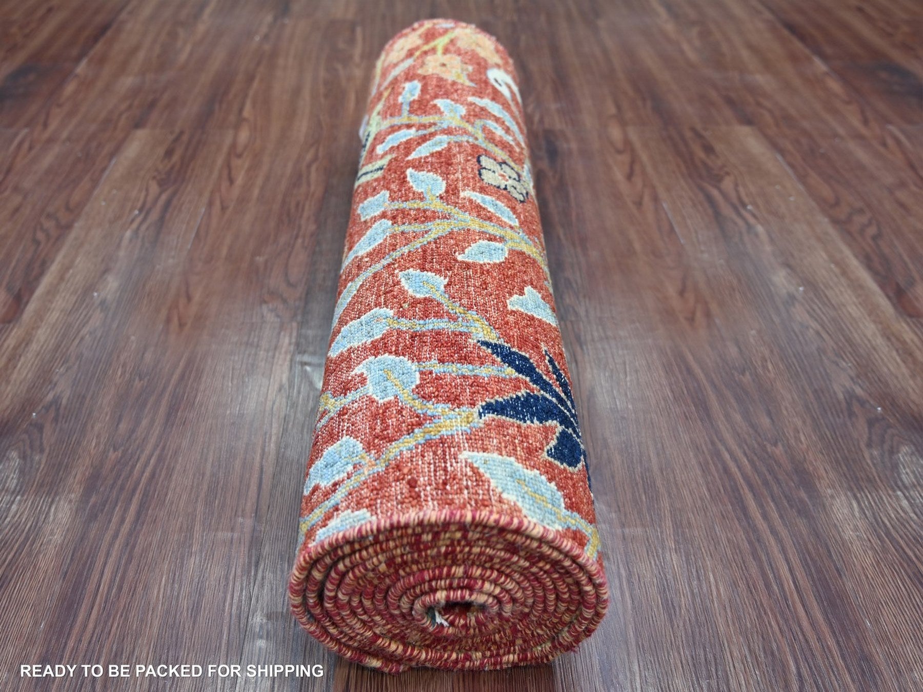Peshawar Oushak hand-knotted wool runner in Red, 2'6" x 11'11" — SKU O022565 (view 4)