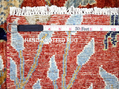 Peshawar Oushak hand-knotted wool runner in Red, 2'6" x 11'11" — SKU O022565 (view 6)