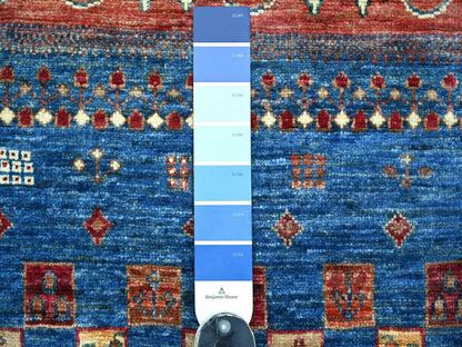 Gabbeh Tribal & Geometric hand-knotted wool runner in Multicolored, 2'5" x 8'3" — SKU O022567 (view 3)