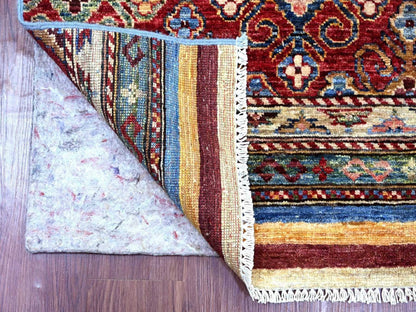 Kazak Tribal & Geometric hand-knotted wool runner in Multicolored, 2'7" x 6'7" — SKU O022568 (view 2)