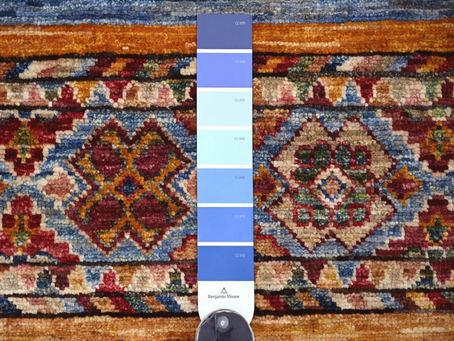 Kazak Tribal & Geometric hand-knotted wool runner in Multicolored, 2'7" x 6'7" — SKU O022568 (view 3)