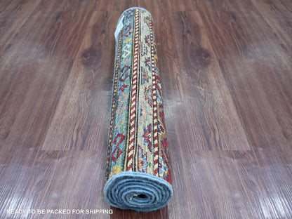 Kazak Tribal & Geometric hand-knotted wool runner in Multicolored, 2'7" x 6'7" — SKU O022568 (view 4)