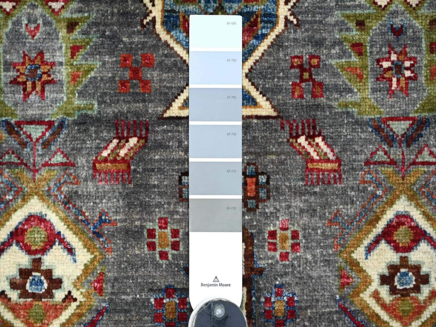 Kazak Tribal & Geometric hand-knotted wool rug in Gray, 2'9" x 4'2" — SKU O022571 (view 3)