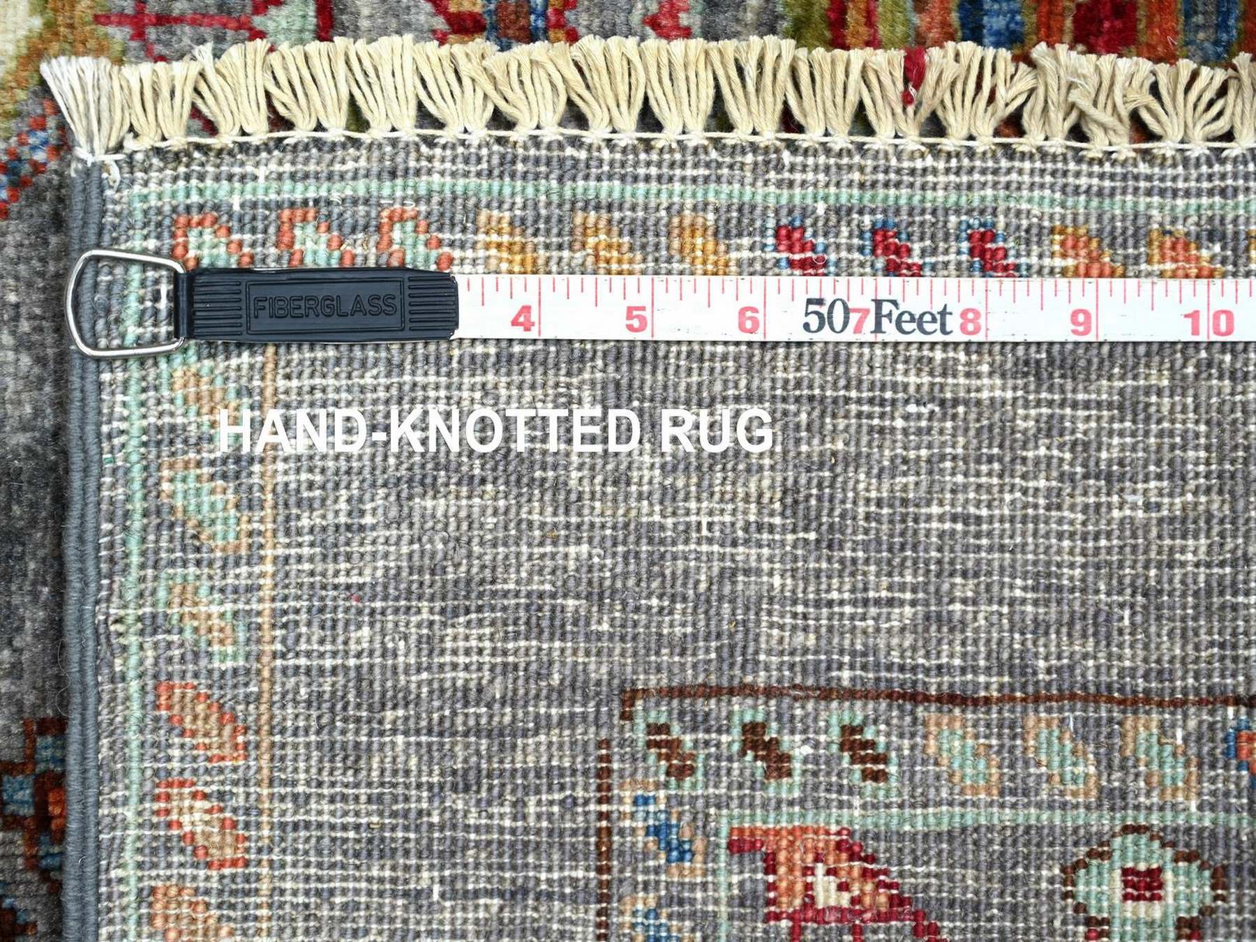 Kazak Tribal & Geometric hand-knotted wool rug in Gray, 2'9" x 4'2" — SKU O022571 (view 6)