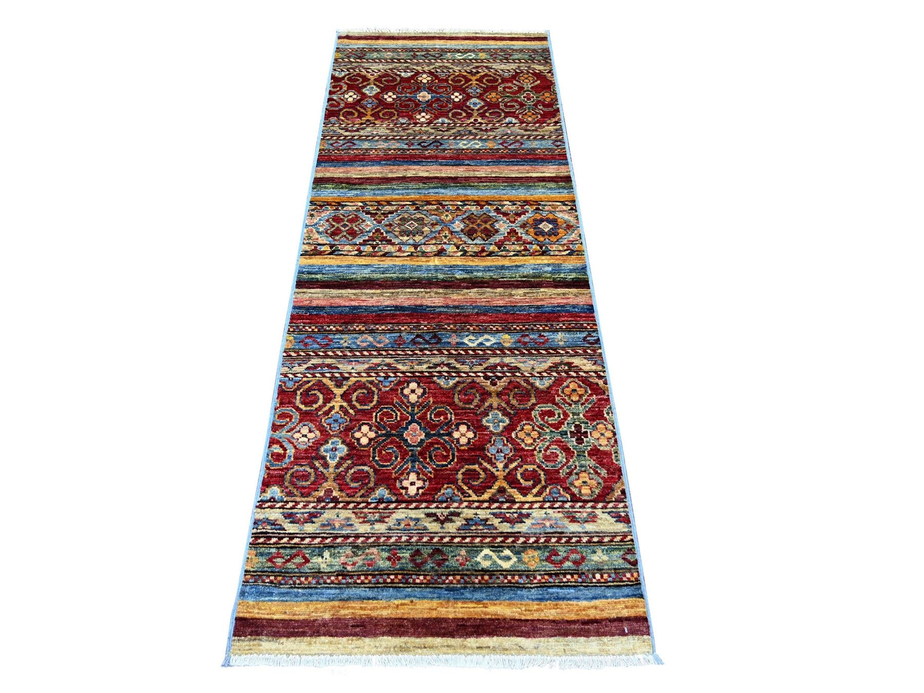 Kazak Tribal & Geometric hand-knotted wool runner in Multicolored, 2'5" x 6'7" — SKU O022572