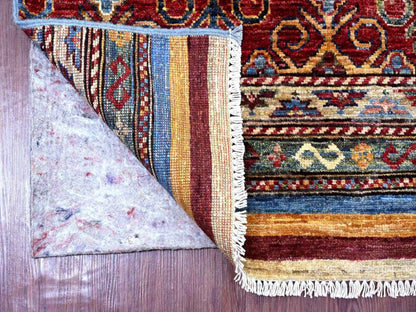Kazak Tribal & Geometric hand-knotted wool runner in Multicolored, 2'5" x 6'7" — SKU O022572 (view 2)