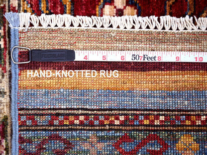 Kazak Tribal & Geometric hand-knotted wool runner in Multicolored, 2'5" x 6'7" — SKU O022572 (view 6)