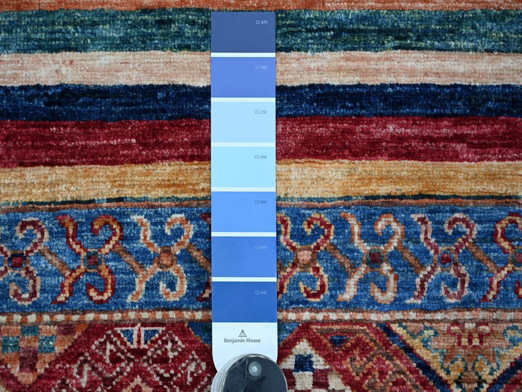 Kazak Tribal & Geometric hand-knotted wool runner in Multicolored, 3'4" x 6'3" — SKU O022577 (view 3)