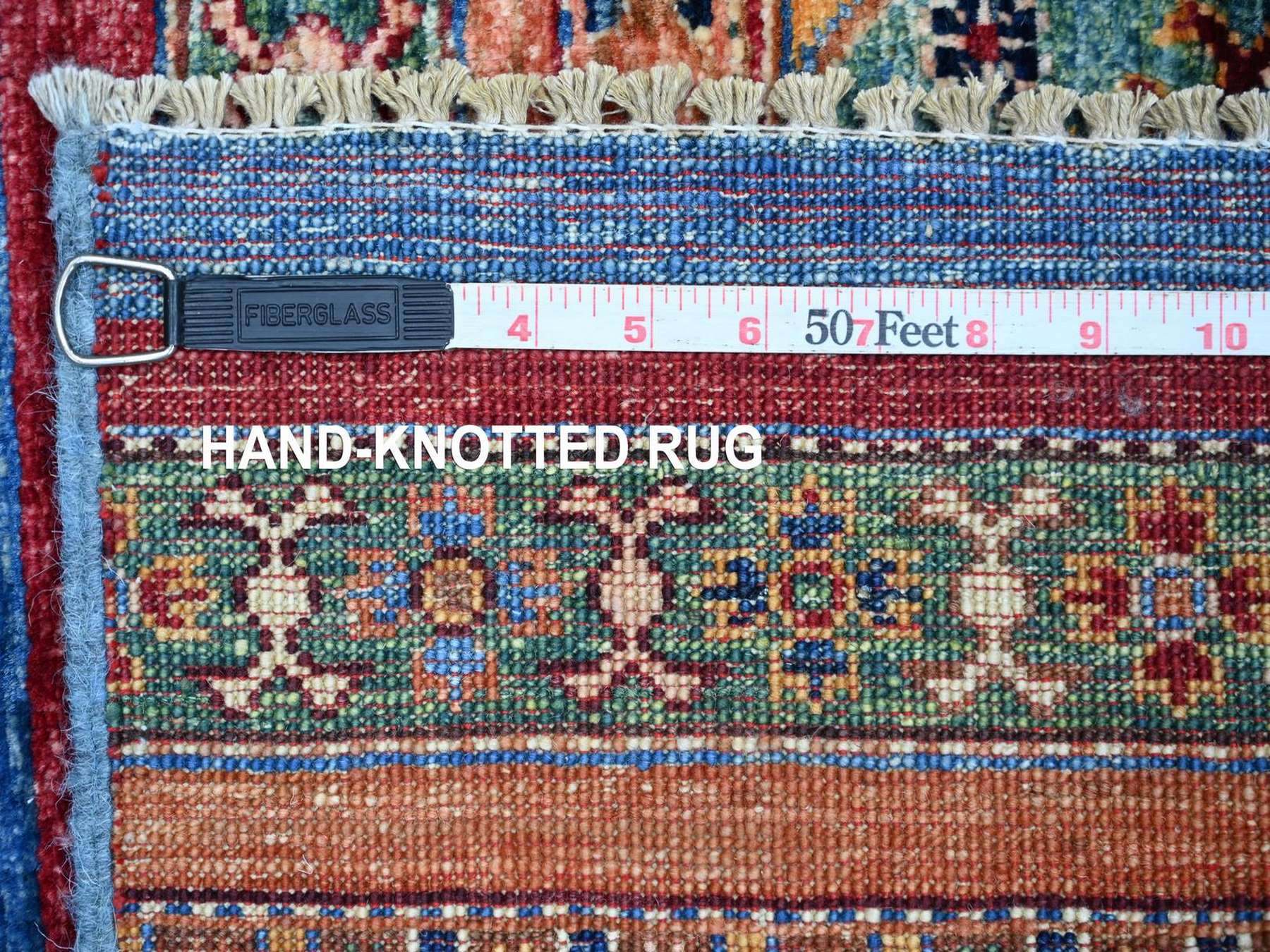 Kazak Tribal & Geometric hand-knotted wool runner in Multicolored, 3'4" x 6'3" — SKU O022577 (view 6)