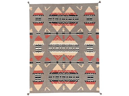 Brown 7'11" x 10'3" Flat Weave Hand woven Wool Rug - Sku: O02257