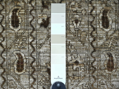 Brown 3'3" x 4'11" Tribal & Geometric Hand knotted Wool Rug - Sku: O022580