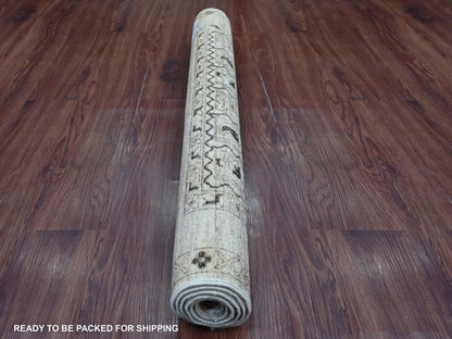 Brown 3'3" x 4'11" Tribal & Geometric Hand knotted Wool Rug - Sku: O022580