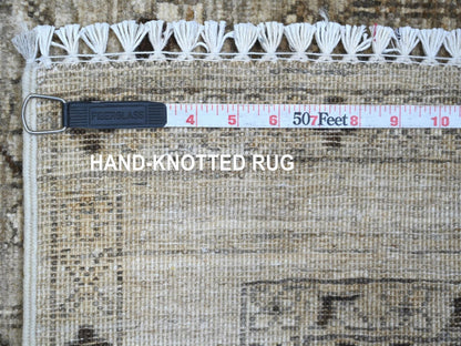 Brown 3'3" x 4'11" Tribal & Geometric Hand knotted Wool Rug - Sku: O022580