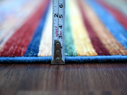 Kazak Tribal & Geometric hand-knotted wool runner in Multicolored, 3'3" x 6'3" — SKU O022581 (view 5)