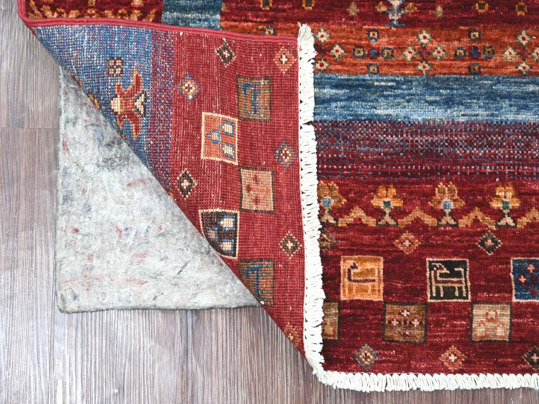 Red 3'4" x 4'11" Tribal & Geometric Hand knotted Wool Rug - Sku: O022582