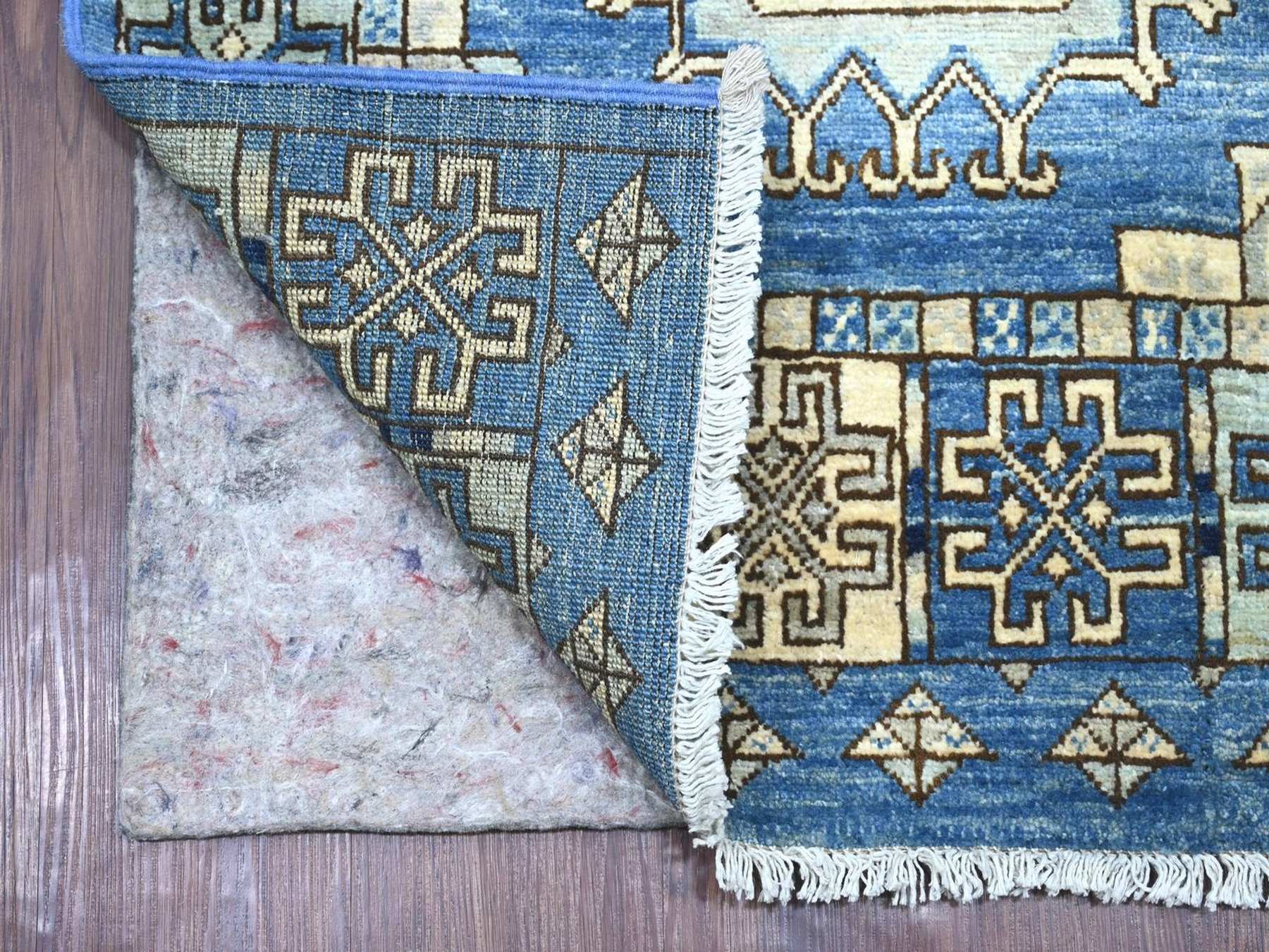 Blue 2'11" x 19'0" Tribal & Geometric Hand knotted Wool Rug - Sku: O022584