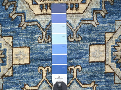 Blue 2'11" x 19'0" Tribal & Geometric Hand knotted Wool Rug - Sku: O022584