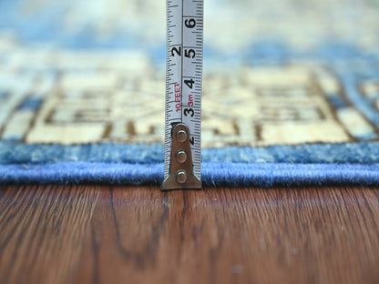 Blue 2'11" x 19'0" Tribal & Geometric Hand knotted Wool Rug - Sku: O022584