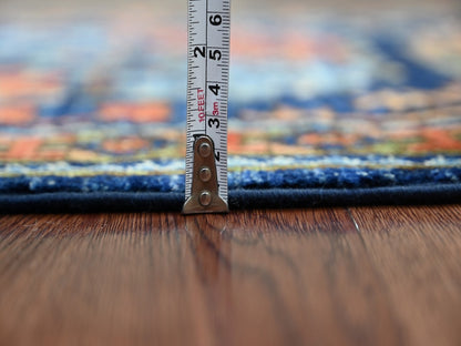 Blue 2'6" x 6'3" Tribal & Geometric Hand knotted Wool Rug - Sku: O022585