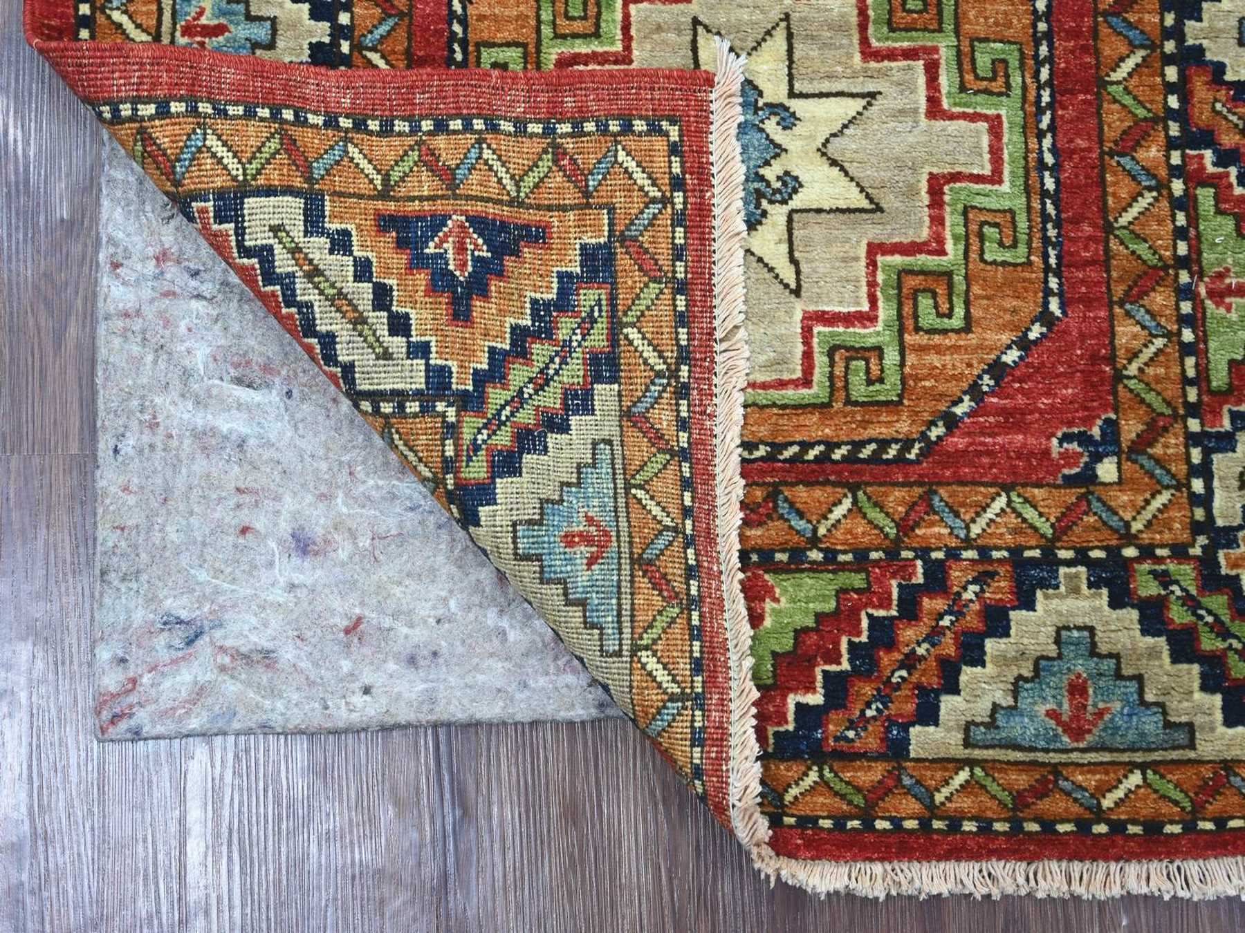 Ersari Tribal & Geometric hand-knotted wool rug in Red & Colorful, 3' x 4'10" — SKU O022586 (view 2)