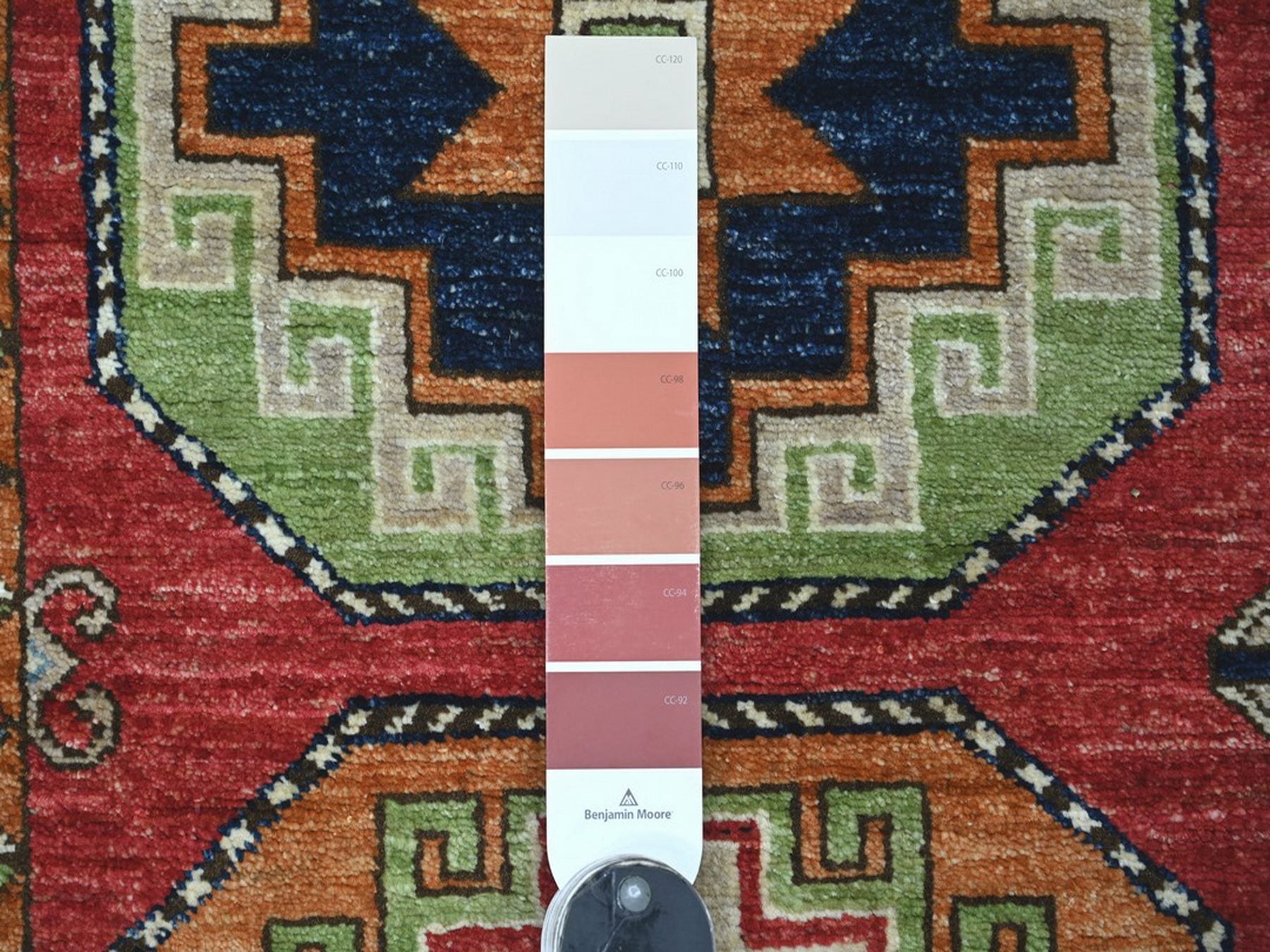 Ersari Tribal & Geometric hand-knotted wool rug in Red & Colorful, 3' x 4'10" — SKU O022586 (view 3)