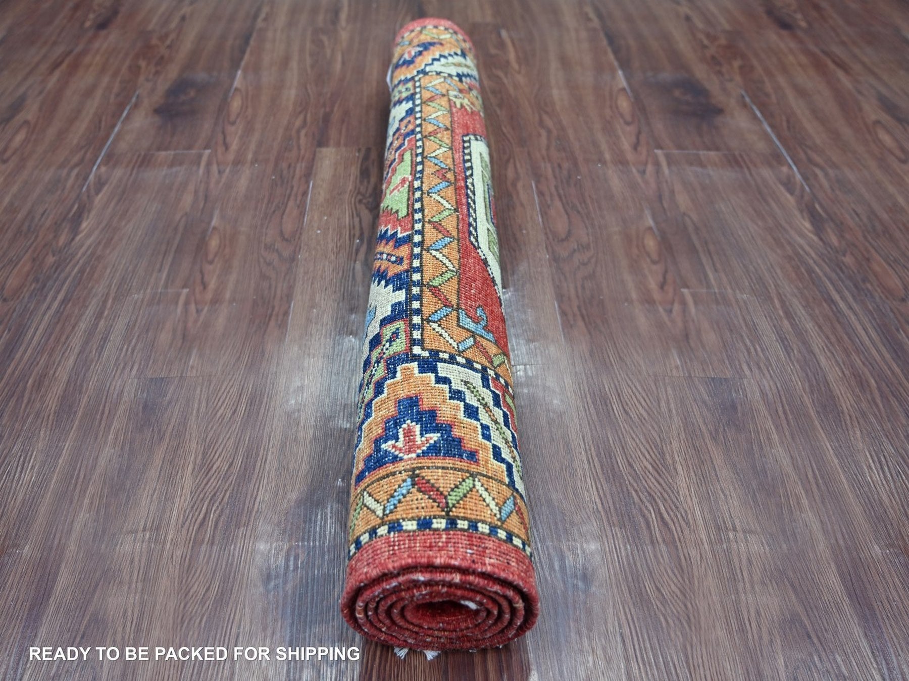 Ersari Tribal & Geometric hand-knotted wool rug in Red & Colorful, 3' x 4'10" — SKU O022586 (view 4)