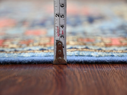 Blue 2'6" x 11'11" Tribal & Geometric Hand knotted Wool Rug - Sku: O022588