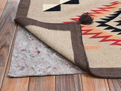 Brown 7'11" x 9'11" Flat Weave Hand woven Wool Rug - Sku: O02258