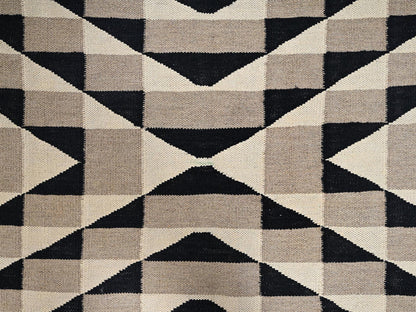 Brown 7'11" x 9'11" Flat Weave Hand woven Wool Rug - Sku: O02258
