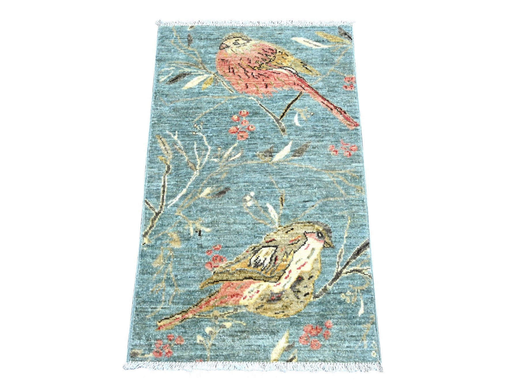 Grey 2'0" x 3'3" Modern and Contemporary Hand knotted Wool Rug - Sku: O022593