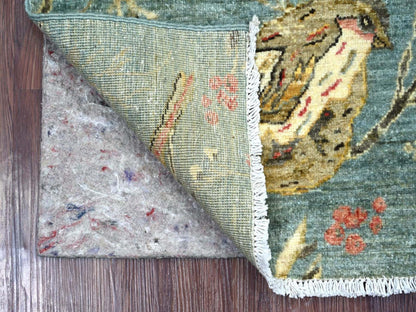 Grey 2'0" x 3'3" Modern and Contemporary Hand knotted Wool Rug - Sku: O022593