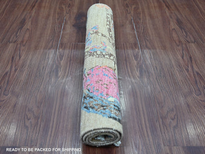 Brown 2'0" x 2'11" Modern and Contemporary Hand knotted Wool Rug - Sku: O022594