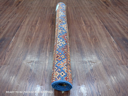 Multicolored 3'3" x 3'7" Tribal & Geometric Hand knotted Wool Rug - Sku: O022598