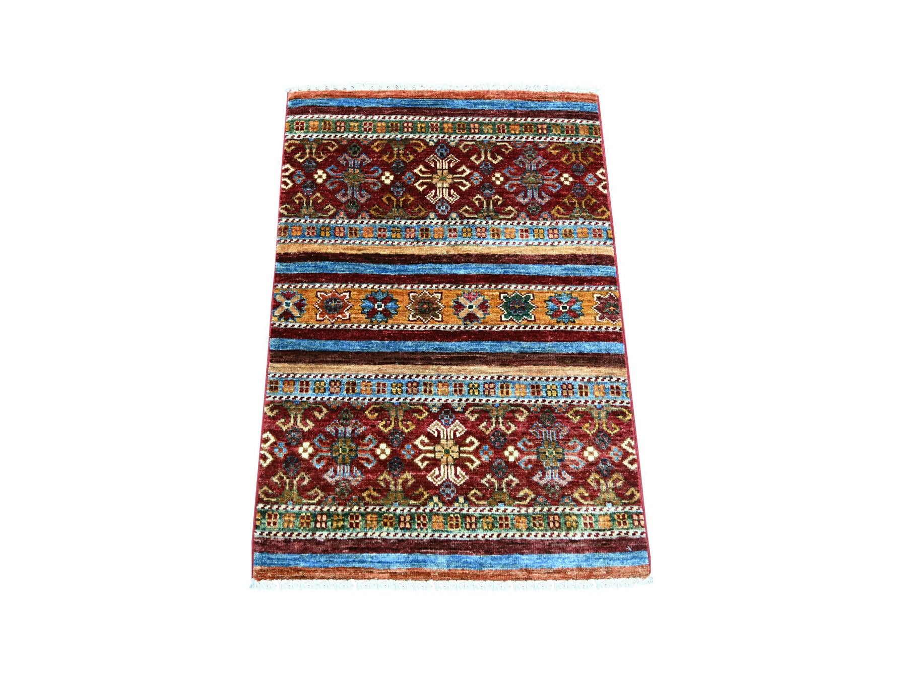 Kazak Tribal & Geometric hand-knotted wool rug in Multicolored, 2'1" x 3'1" — SKU O022599