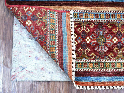 Kazak Tribal & Geometric hand-knotted wool rug in Multicolored, 2'1" x 3'1" — SKU O022599 (view 2)