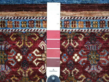 Multicolored 2'1" x 3'1" Tribal & Geometric Hand knotted Wool Rug - Sku: O022599