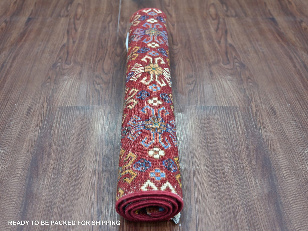 Kazak Tribal & Geometric hand-knotted wool rug in Multicolored, 2'1" x 3'1" — SKU O022599 (view 4)