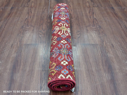 Kazak Tribal & Geometric hand-knotted wool rug in Multicolored, 2'1" x 3'1" — SKU O022599 (view 4)
