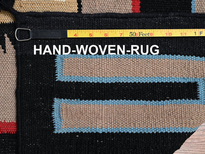 Brown 8'3" x 9'7" Flat Weave Hand woven Wool Rug - Sku: O02259