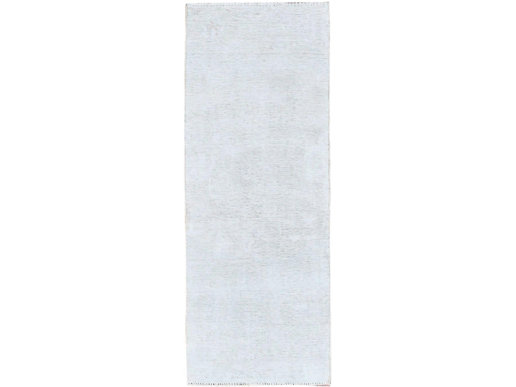 Ivory 2'2" x 5'10" Vintage Hand knotted Wool Rug - Sku: O0225