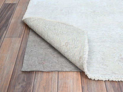 Ivory 2'2" x 5'10" Vintage Hand knotted Wool Rug - Sku: O0225