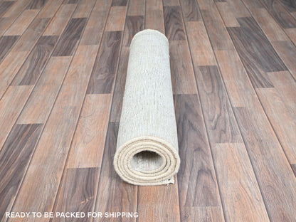 Ivory 2'2" x 5'10" Vintage Hand knotted Wool Rug - Sku: O0225