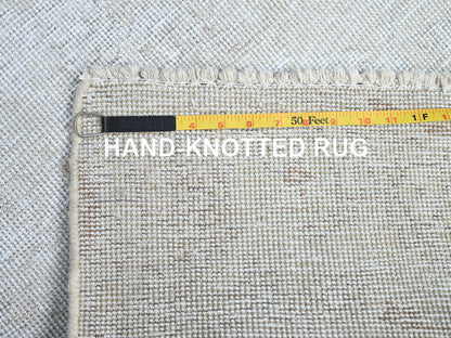 Ivory 2'2" x 5'10" Vintage Hand knotted Wool Rug - Sku: O0225