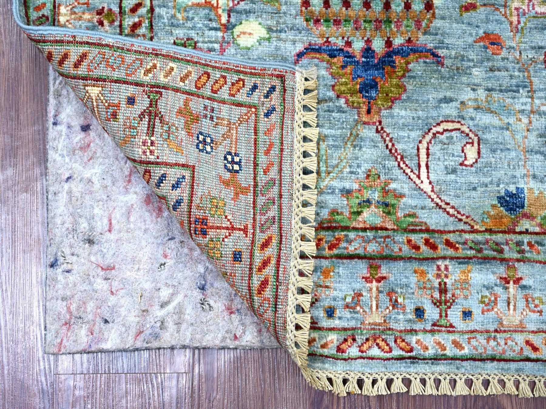 Blue 2'8" x 4'0" Tribal & Geometric Hand knotted Wool Rug - Sku: O022600