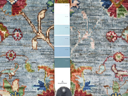 Blue 2'8" x 4'0" Tribal & Geometric Hand knotted Wool Rug - Sku: O022600