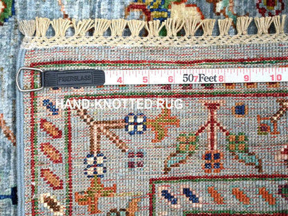 Blue 2'8" x 4'0" Tribal & Geometric Hand knotted Wool Rug - Sku: O022600