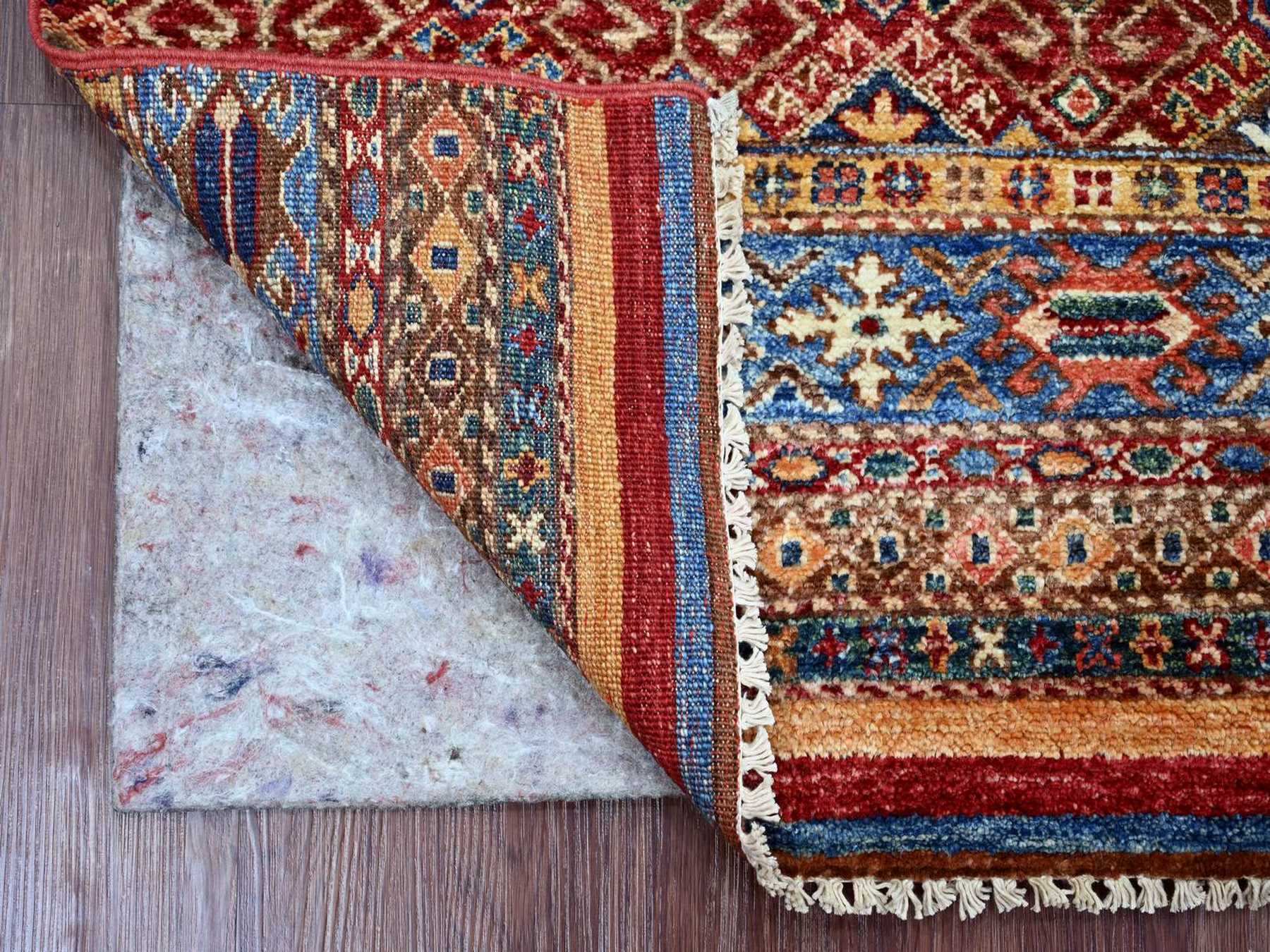 Kazak Tribal & Geometric hand-knotted wool rug in Multicolored, 2'8" x 3'9" — SKU O022601 (view 2)